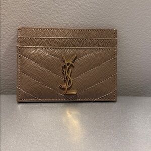 Authentic NWOT YSL Brown Card Holder